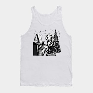 Beagle Playing Piano Christmas Tank Top